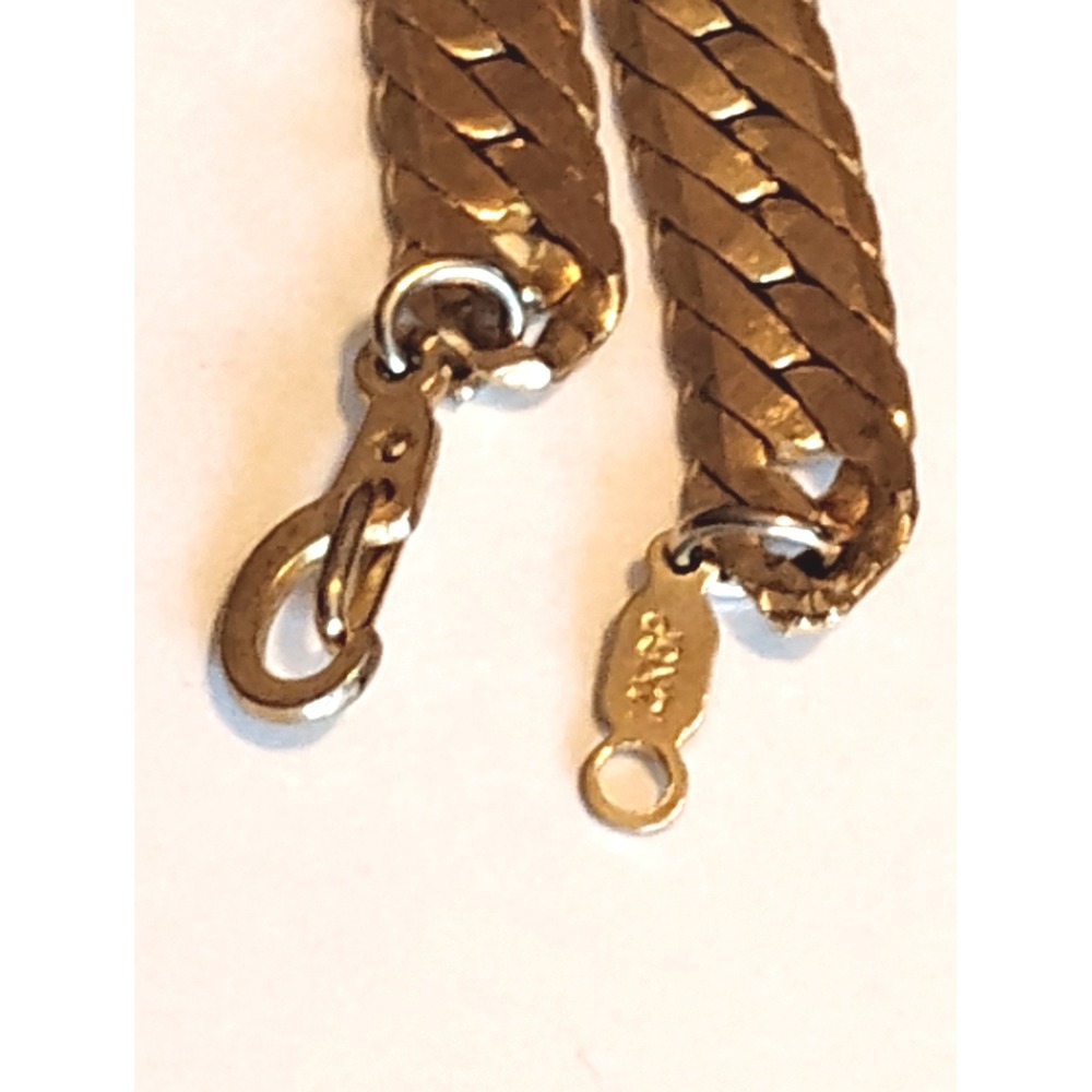 Vintage 24" Chain Necklace Liquid Gold 90s Y2K Snake Minimalist Clean Mob Wife - Picture 8 of 8